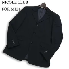 NICOLE CLUB FOR MEN ニコルクラブ フォーメン 通年 総裏 ウール★ テーラード ジャケット Sz.50 メンズ 黒