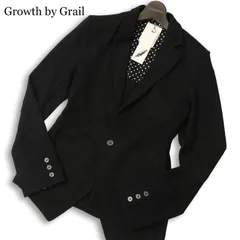 【新品 未使用】 Growth by Grail グロースバイグレイル 通年 背抜き★ 1B アンコン テーラード ジャケット Sz.L メンズ 黒