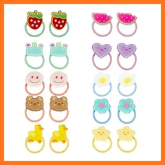 【新品】 ヘアゴム キッズ 髪ゴム ヘアアクセサリー ベビーヘアゴム 可愛い おしゃれ 子供用ヘア輪ゴム ヘアリング 誕生日 プレゼント キャンディーカラー セット (果物風 20個セット) 0