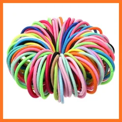 【新品】 KESYOO ヘアゴム 輪ゴム 子供 カラーゴム かわいい 髪飾り 跡がつかない 髪ゴム 女の子 誕生日 パーティー ヘアアクセサリー カラフル（100個入/ランダムカラー） 0