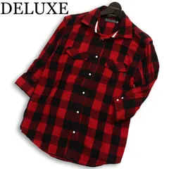 DELUXE デラックス 春夏★ 7分袖 バッファロー チェック ワーク シャツ 日本製 Sz.XL メンズ 大きいサイズのサムネイル