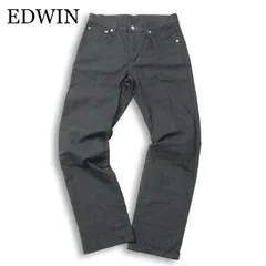 EDWIN エドウィン E403CA 麻 リネン混★ ストレッチ チェック ストレート パンツ 日本製 Sz.29 メンズ 灰 グレー