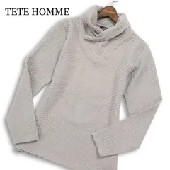 TETE HOMME テットオム ブリスター ジャガード★ ボリューネックム 長袖 カットソー ロンTシャツ Sz.M メンズ グレーのサムネイル