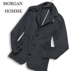 MORGAN HOMME モルガン オム 春夏★ スリム カジュアル ジャケット Sz.XL メンズ 黒のサムネイル