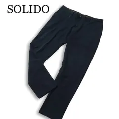 SOLIDO ソリード 通年★ ストレッチ スリム ソフト スラックス パンツ 日本製 Sz.4 メンズ 紺 ネイビーのサムネイル
