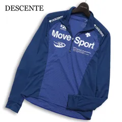 DESCENTE デサント 通年 Move Sport★ 長袖 ハーフジップ ボーダー切替 シャツ Sz.M メンズ トレーニング ゴルフ