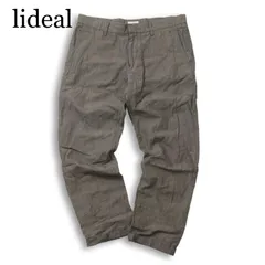 lideal リディアル 春夏 Pure★ 麻 リネン混 テーパード パンツ 日本製 Sz.32 メンズ 灰 グレーのサムネイル