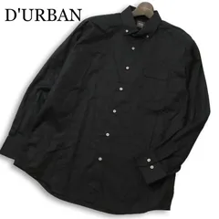 D'URBAN ダーバン 通年★ 長袖 ストライプ ボタンダウン シャツ 日本製 Sz.LL メンズ 黒 大きいサイズ