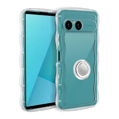 Casesmo Sony Xperia 10 VII 用 ケース 可愛い SO-52F | SOG16 | A502SO | XQ-FE44 用 カバー クリア エクスペリア10 VII 用 保護ケース かわいい ウェーブ おしゃれ 韓国 あんしんファミリース