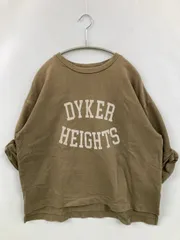 AuieF Tシャツ/カットソー 38 ブラウン 前面プリント ブランドロゴ ショート丈 長袖 クルーネック(丸首)