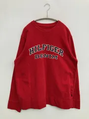TOMMY HILFIGER トミーヒルフィガー スウェット レッド スウェット 前面プリント 長袖