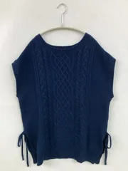 axes femme アクシーズファム ベスト M ネイビー 無地 リボン