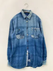 Polo Ralph Lauren ポロラルフローレン シャツ/ブラウス S ブルー デニム コットン チェック柄 ミドル丈 長袖 レギュラーカラー