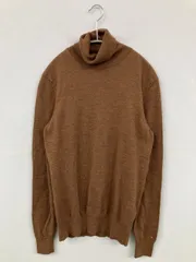 TOMMY HILFIGER トミーヒルフィガー ニット/セーター S ブラウン ウール・ニット 無地 ワンポイント ブランドロゴ ミドル丈 長袖 タートルネック/ハイネック