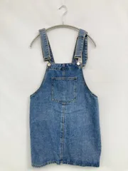 Fashion jeans ファッションジーンズ ジャンパースカート M ブルー デニム 無地 ショート・ミニ丈 台形