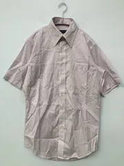CHRISTIAN ORANI クリスチャンオラーニ ビジネスシャツ ピンク コットン ストライプ柄 半袖 ボタンダウン