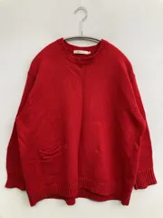 AMERICAN HOLIC アメリカンホリック ニット/セーター M レッド コットン 無地 長袖 ミドル丈 クルーネック(丸首)