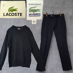LACOSTE ラコステ セットアップ 紺 L〜XL相当 驚異の美脚 ハイテーパード パンツ 85 & 製品染め コットン ニット 3 ネイビー フェリペ時代のサムネイル