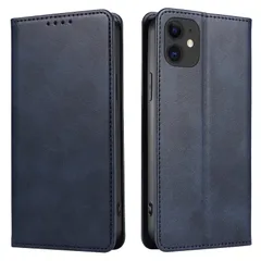 マグネット式 放熱性 カード収納 着脱しやすい スタンド機能 軽量 iphone 耐衝撃 11 11 対応 レザー 携帯カバー 360度保護 手帳型 PinLiSheng スマホケース (ネイビー イフォン11 iphone ケース 11) iPhone