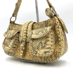JAPAN Vani ジャパンバニ パイソン柄 ヘビ ショルダーバッグ ベージュ