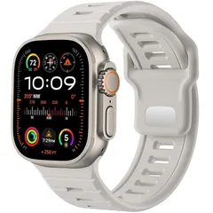 [Maledan] アップルウォッチ用 バンド シリコン スポーツ 蒸れにくい 通気性 超柔らかい 42mm 44mm 45mm 46mm 49mm 38mm 40mm 41mm 交換ベルトメンズ 腕馴染 Compatible with Watch Ser 1