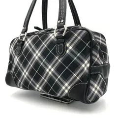 バーバリーブルーレーベル ハンドバッグ ボストン ノバチェック ブラック ナイロン