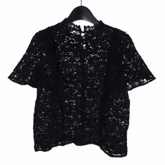 ルルウィルビー Loulou Willoughby レース トップス シャツ ブラウス 半袖 2 ブラック 黒 211810-13-160-96-020のサムネイル