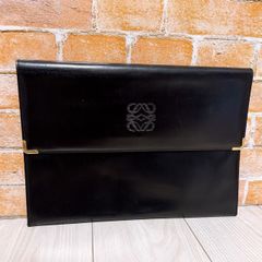 希少】LOEWE ロエベ アナグラム カーフレザー ウォレット ブラック