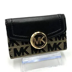 マイケルコース MICHAEL KORS 6連キーケース シグネチャー柄 コンパクト 男女兼用 ブラック ブラウン ゴールド金具 レザー