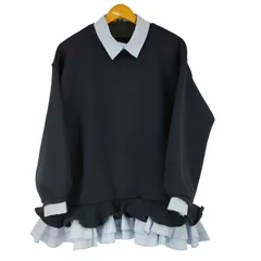 グレイル GRL ストライプ柄シャツレイヤード フリルワンピース レディース FREE 