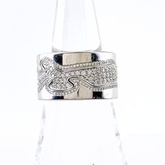 ジョージジェンセン Georg Jensen フュージョン ダイヤ リング 指輪 メレダイヤ リング 18号 750 ダイヤモンド レディース 【中古】