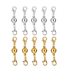 【新着商品】ネックレス 留め具 マグネット留め具 簡単装着 磁気クラスプ エンドパーツ YFFSFDC ジュエリー用 延長用金具 DIY用 クラフト作り アクセサリーパーツ 10個セット (球形)
