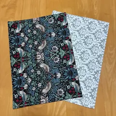 ランチョンマット２枚まとめてご購入＊ウイリアムモリス「いちご泥棒」＊ダマスクグレー使用＊まゆみんまゆみんまゆみんまゆみんまゆみんまゆみんダマスクダマスク