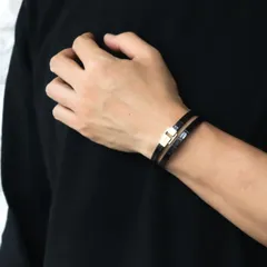 サンローラン ブレスレット メンズ ダブルラップブレスレット SAINT LAURENT LE CARRE 756762CJ50P1000