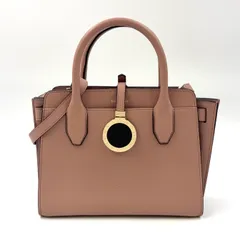 BVLGARI アルバ 2WAY イニシャル入り レザー ピンク ハンドバッグ ゴールド