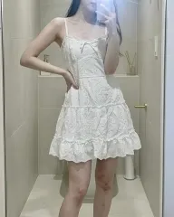 白エンブロイダリー レース ミニ ONE PIECE