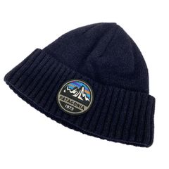 Patagonia(パタゴニア) ニット帽美品  - ダークネイビー×黒×ライトブルー ウール