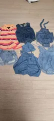 ベビー服 デニム ロンパース/上下セット 6着 12m