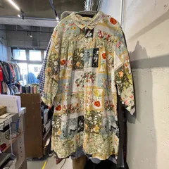 【東あずま店 併売品】 スーパーハッカ SUPER HAKKA 花柄 総柄 15号 ブラウス シャツ トップス ワンピース チュニック お呼ばれ デート オフィスカジュアル フォーマル かわいい 上品 可愛い マルチカラー