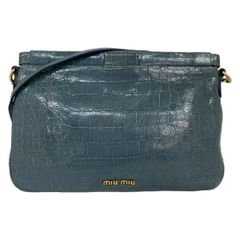miumiu(ミュウミュウ) ショルダーバッグ - ブルーグレー 型押し加工 レザー