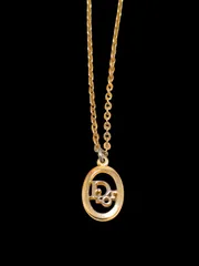 Christian Dior ネックレス CDロゴ ゴールド オーバル ヴィンテージ レディース