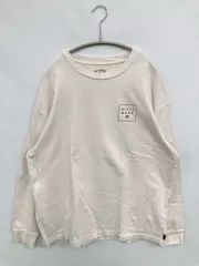 BILLABONG ビラボン Tシャツ/カットソー MEDIUM アイボリー 前面プリント バックプリント ブランドロゴ ミドル丈 長袖 クルーネック(丸首)