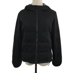 コムサイズム COMME CA ISM CONTEMPORARY ジャケット ダウン ダブルジップ リバーシブル ナイロン 長袖 9 黒 白 ブラック ホワイト