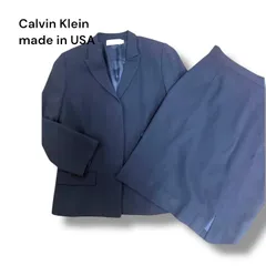 アメリカ製　Calvin Klein カルバンクライン セットアップスカートスーツ　 ジャケット　ネイビー　　レディース　スーツ　セットアップ　フォーマル　U.S.A. USA製