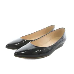 ファビオルスコーニ FABIO RUSCONI パンプス ポインテッドトゥ エナメル 36 黒 ブラック /AN45