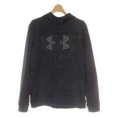 アンダーアーマー UNDER ARMOUR パーカー プルオーバー フーディー M 裏起毛 黒 ブラック 長袖 ロゴプリント /AU