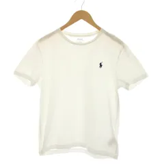 ポロ ラルフローレン POLO RALPH LAUREN カスタムスリムフィット Tシャツ カットソー M 白 ホワイト ラウンドネック 半袖 ロゴ刺繍 /YM