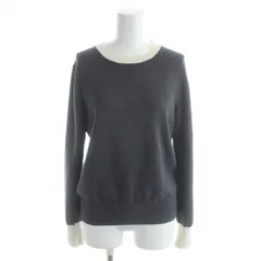 アプワイザーリッシェ Apuweiser-riche ニットカットソー 2 グレー 無地 ラウンドネック 長袖 配色デザイン /AP