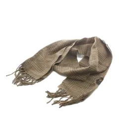 ポロ ラルフローレン POLO RALPH LAUREN ポロベア マフラー フリンジ チェック柄 茶 ブラウン /AN42 ■MA