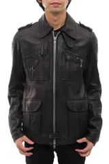 ディーゼル／DIESEL フライトジャケット JKT アウター ミリタリー メンズ 男性 男性用レザー 革 本革 ブラック 黒  2107-69-19-0779 T.Y.P-78/F.T パンチング加工